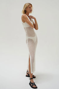 LNA | Althaia V Open Knit Maxi Dress - Ivory
