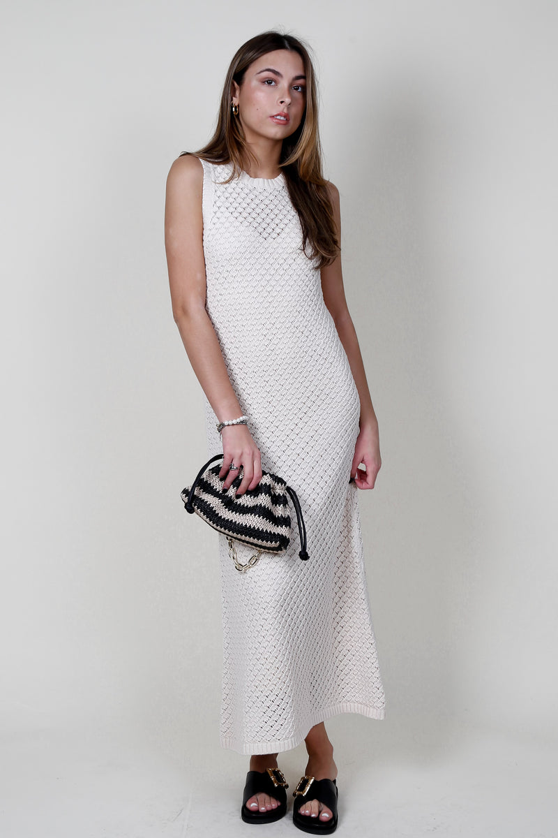 LUCY PARIS | Juniper Crochet Dress - Cream