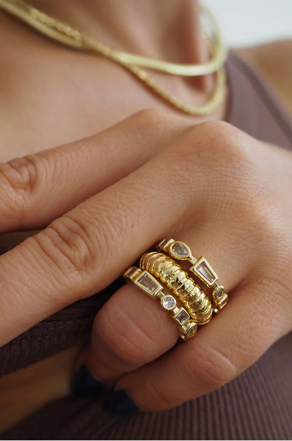 LUV AJ | Snake Chain Ring - Gold