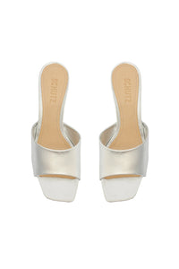 SCHUTZ | Dethalia Metallic Leather Sandal - Prata