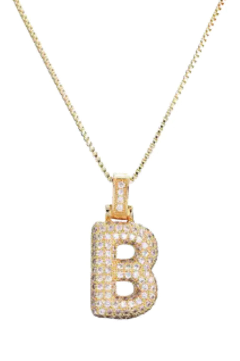 LIVIE | Bubble Letter Necklace - Gold