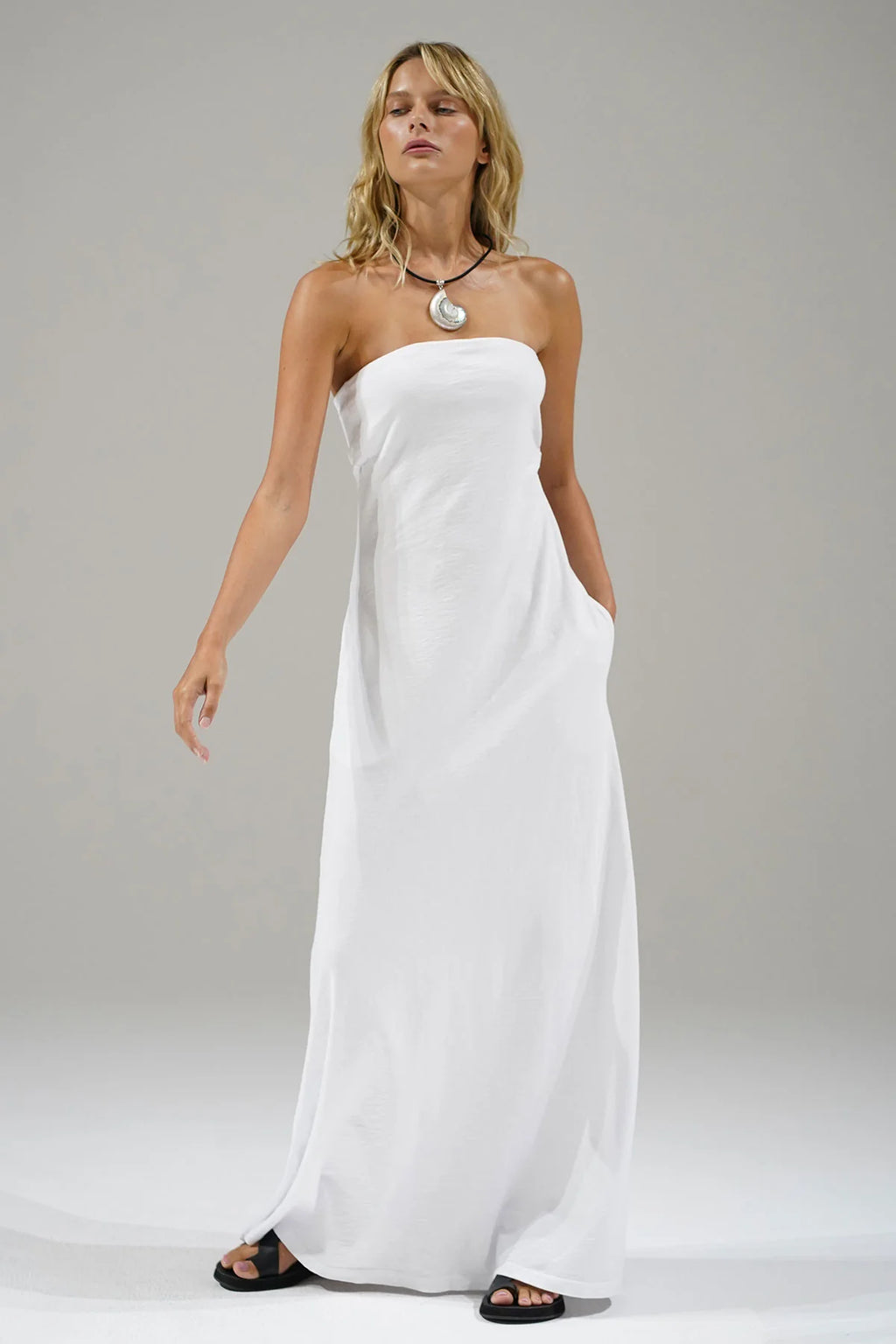 LNA | Topanga Strapless Dress - White