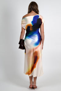 A.L.C. | Penny Satin Midi Dress - Lapis Multi
