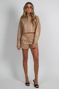 LAMARQUE | Kaldie Leather Trouser Short- Camel