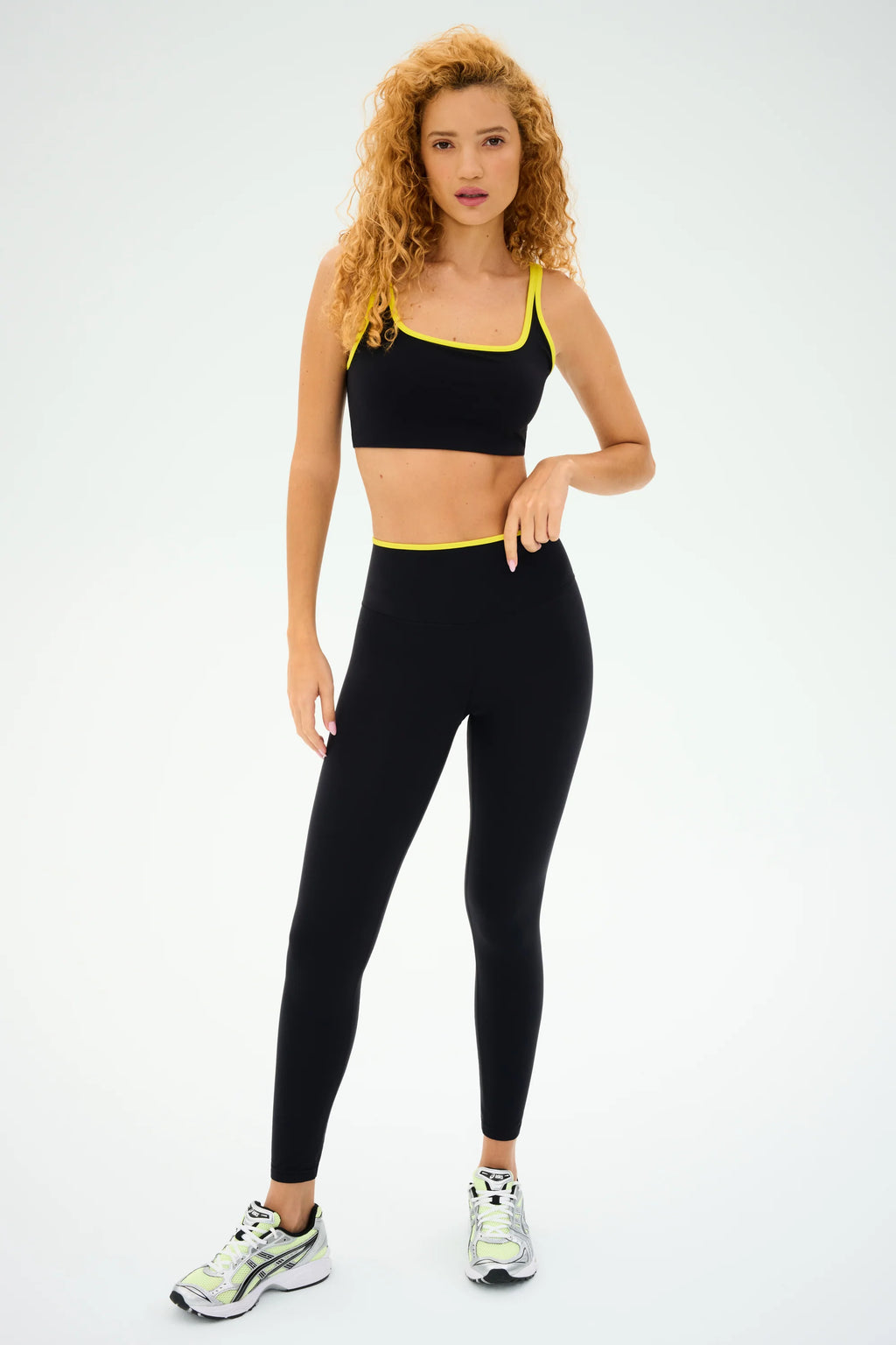 SPLITS59 | Easton Rigor High Waist 7/8 - Black/Chartreuse