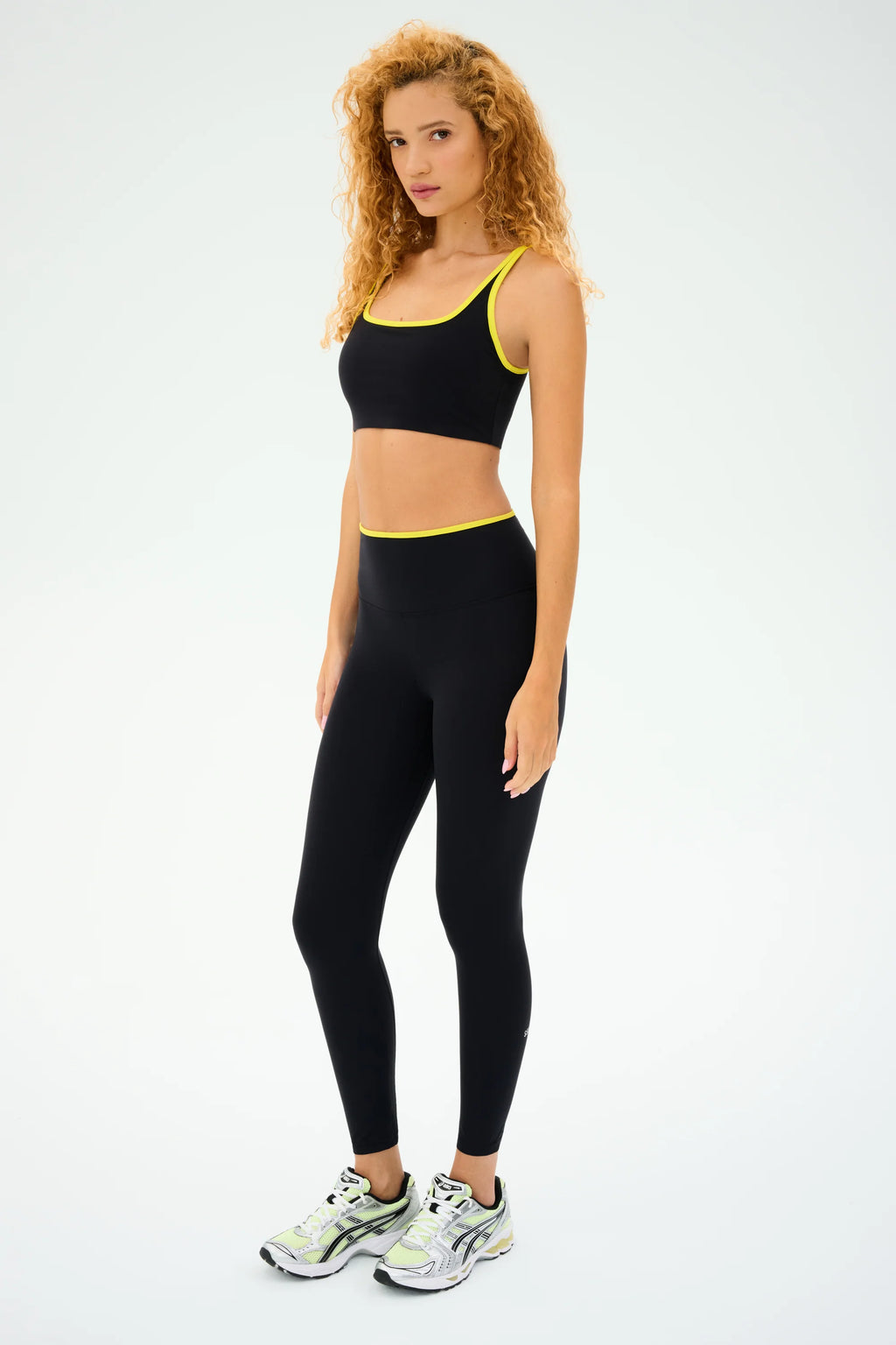 SPLITS59 | Easton Rigor High Waist 7/8 - Black/Chartreuse