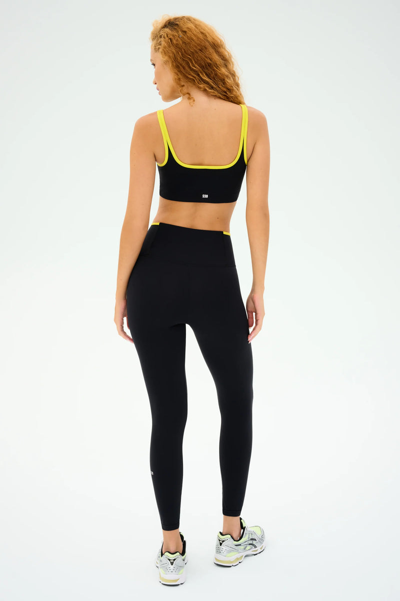 SPLITS59 | Easton Rigor High Waist 7/8 - Black/Chartreuse