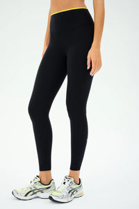 SPLITS59 | Easton Rigor High Waist 7/8 - Black/Chartreuse