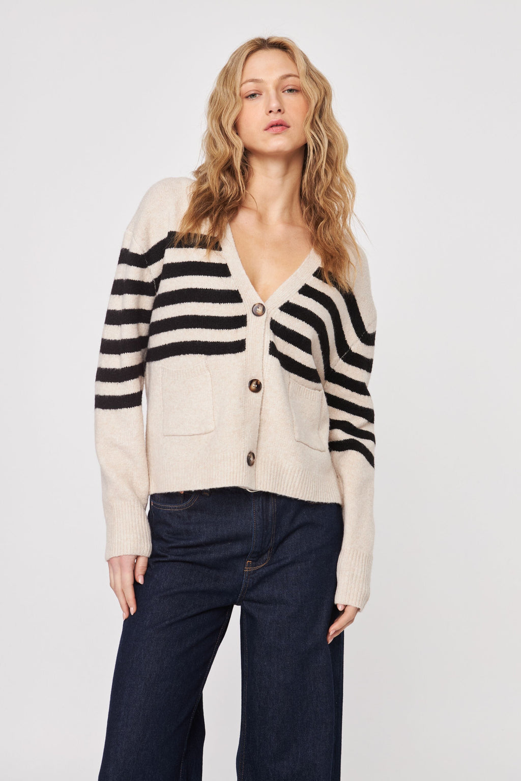 JOHN + JENN | Stanley Stripe Cardi - Nougat