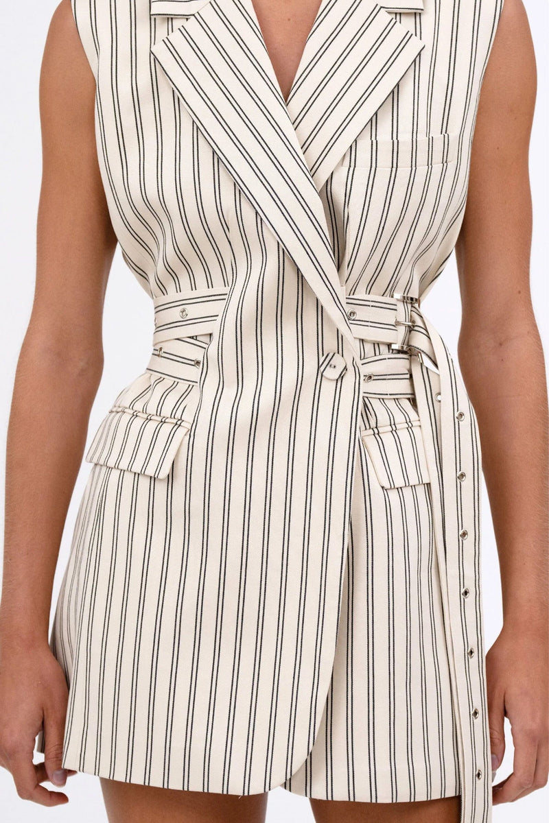 NONCHALANT | Vivi Vest Dress - White/Black