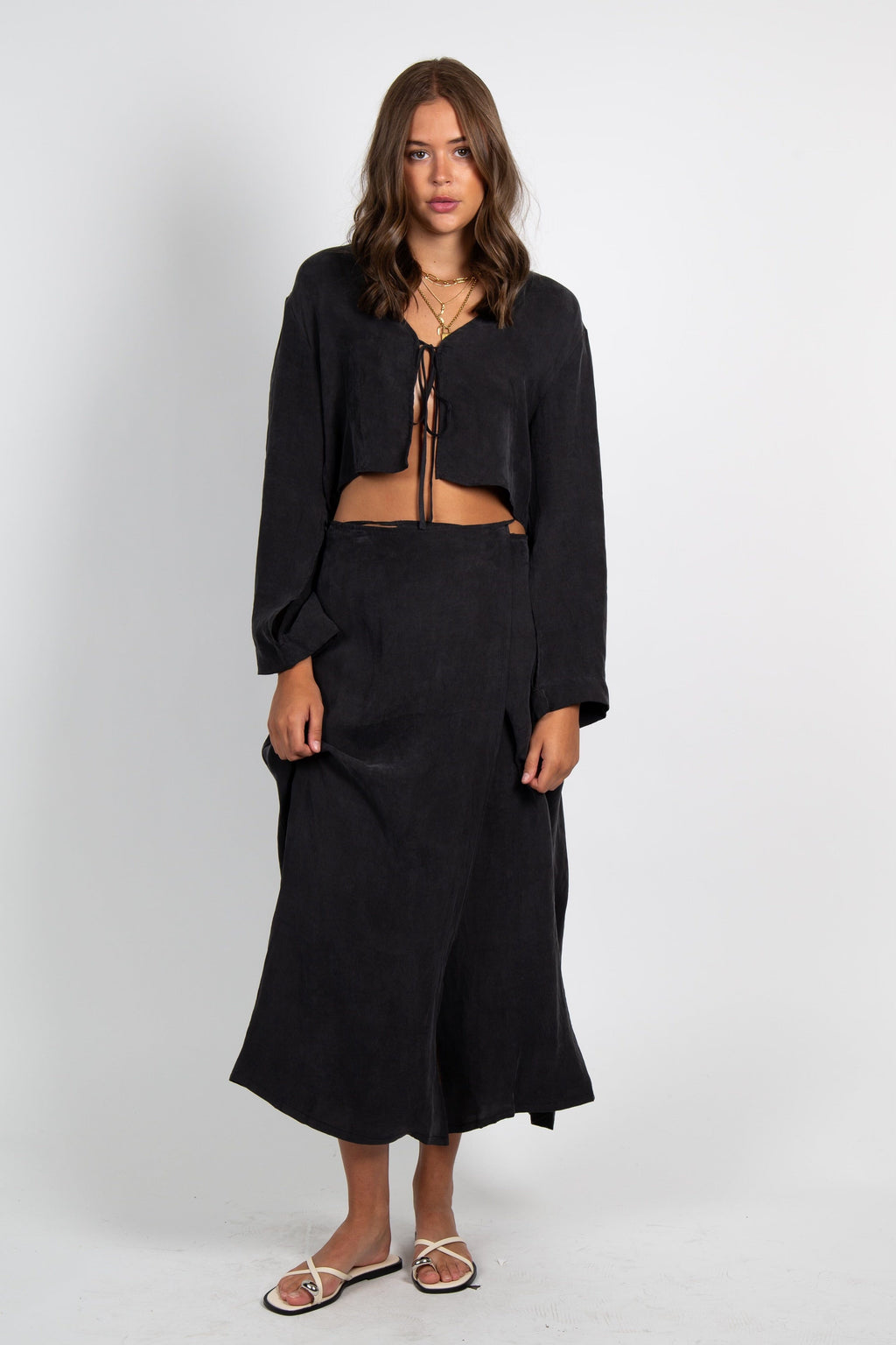 Slate Set Tie Top - Charcoal