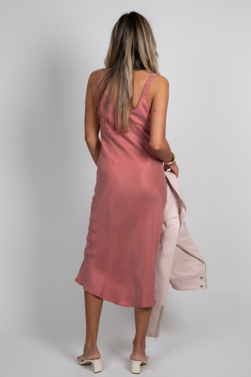 LUCY PARIS | Andee Bias Dress - Dusty Rose