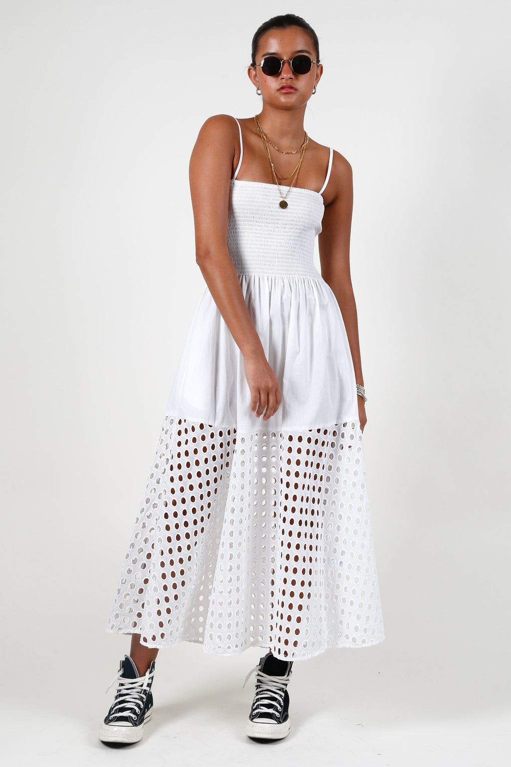 SOLID & STRIPED | The Kennedy Dress - Eyelet Marshmallow