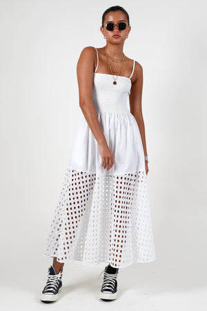 SOLID & STRIPED | The Kennedy Dress - Eyelet Marshmallow