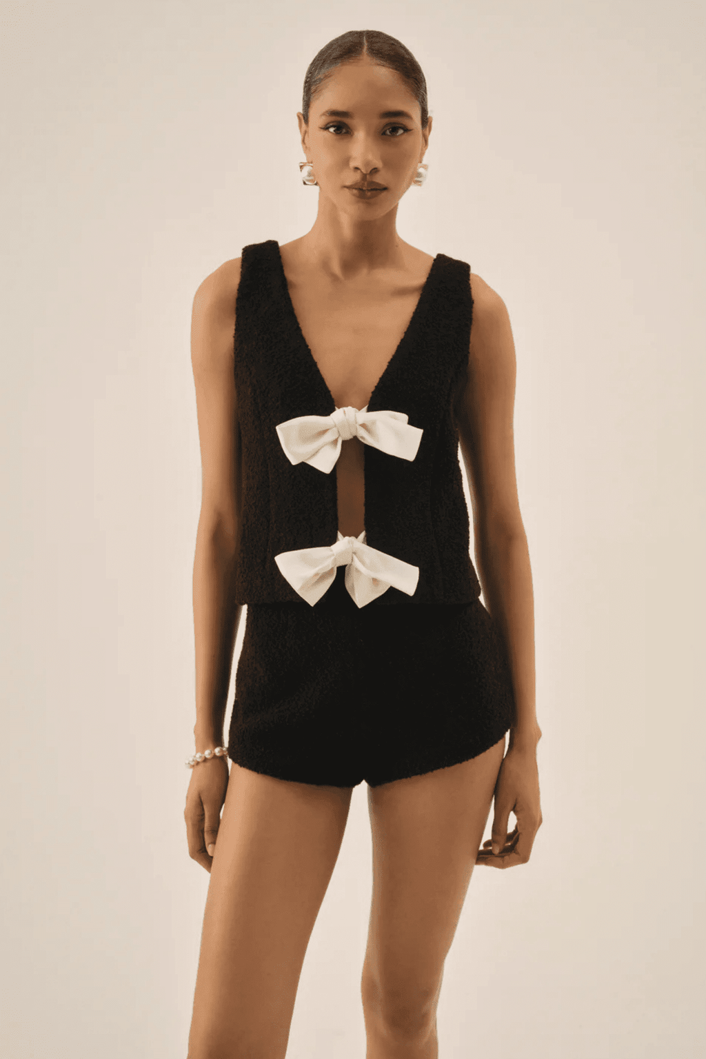 FOR LOVE & LEMONS | Bonnie Boucle Top - Black