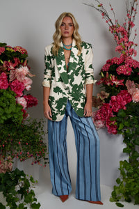 SMYTHE | Oversized Shawl Collar Blazer - Green Floral