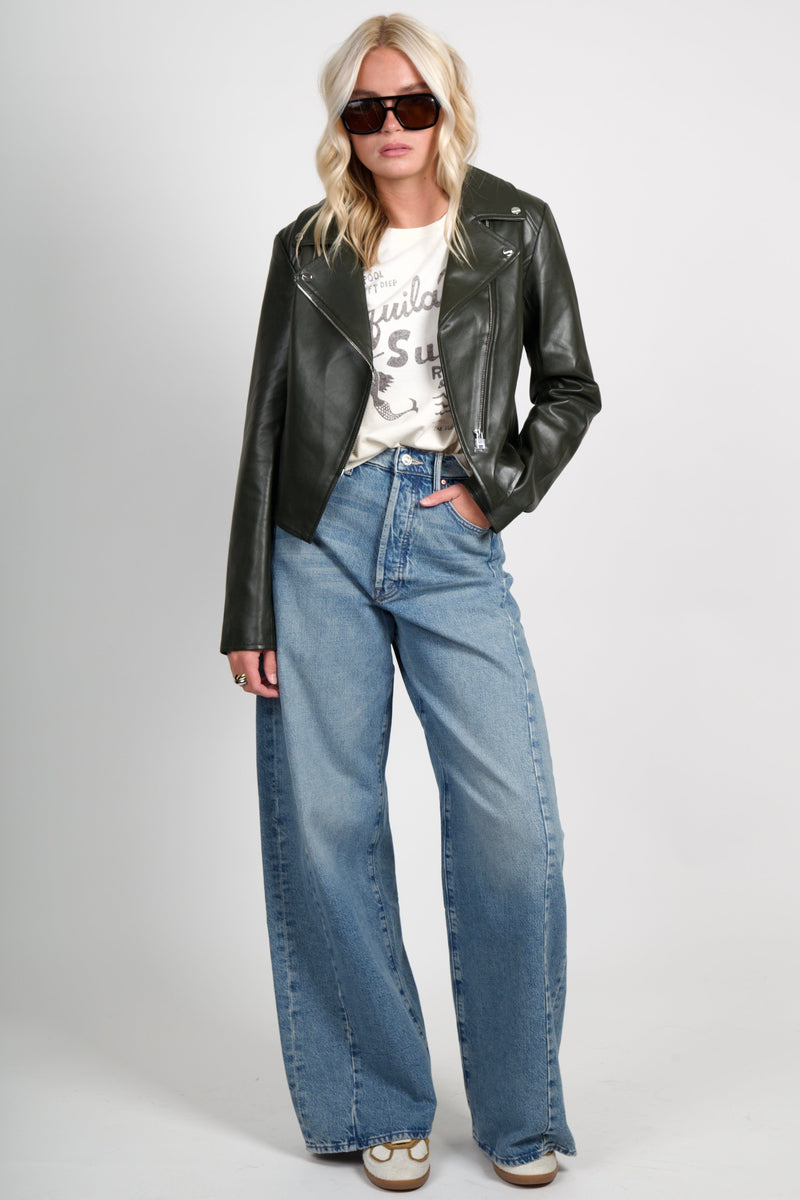 LAMARQUE | Pascale Leather Jacket - Dark Olive