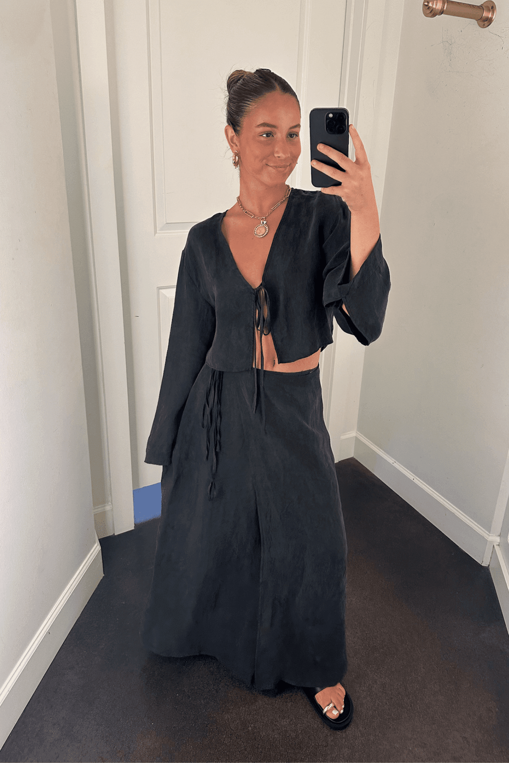 Slate Set Wrap Skirt - Charcoal