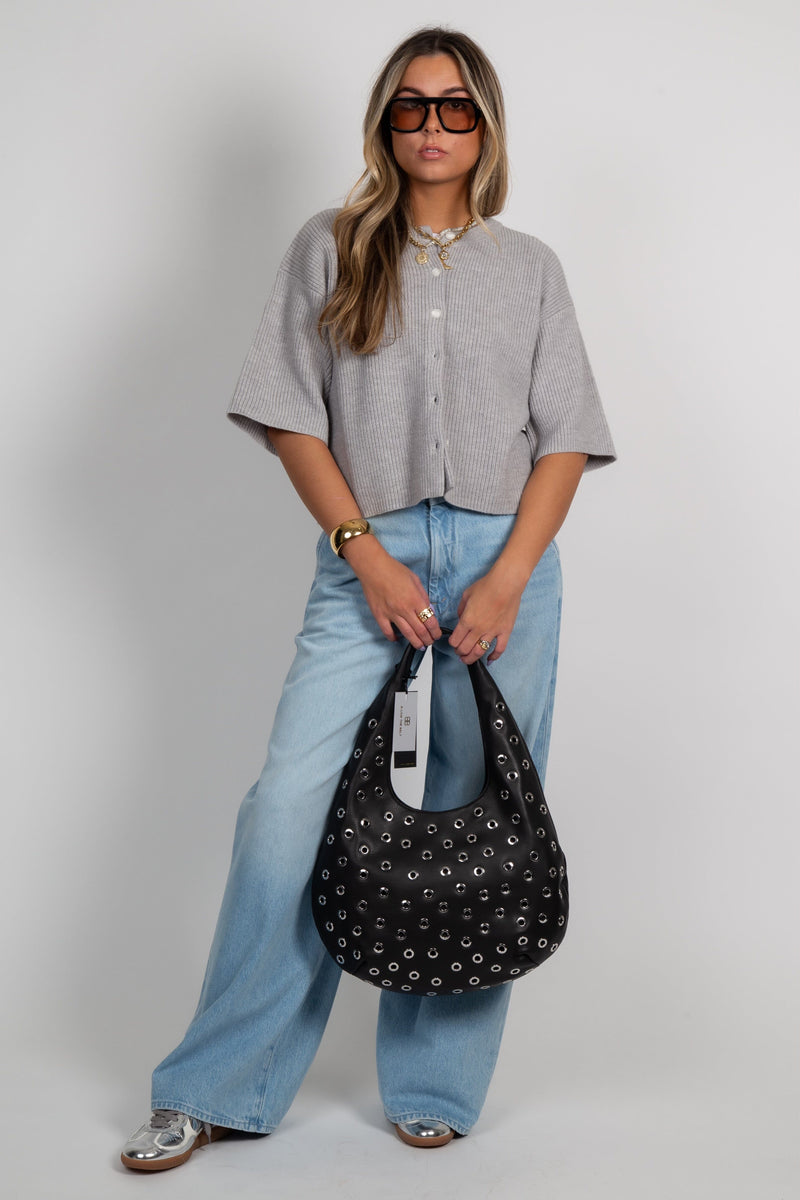 AUREUM | SS Knit Top - Grey
