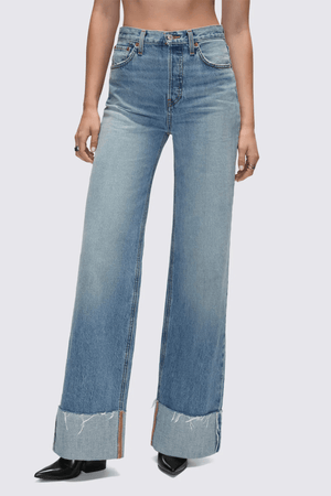 RE/DONE - High Rise Wide Leg Cuff - Vintage Biker