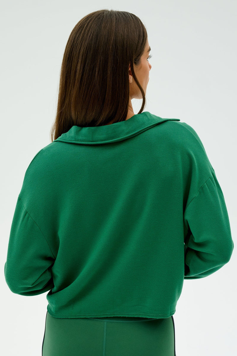 SPLITS59 | Joan Fleece Polo Sweatshirt - Arugula