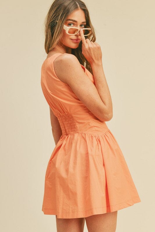 Corset Band Mini Dress - Papaya