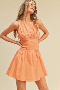 Corset Band Mini Dress - Papaya
