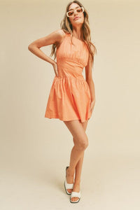 Corset Band Mini Dress - Papaya