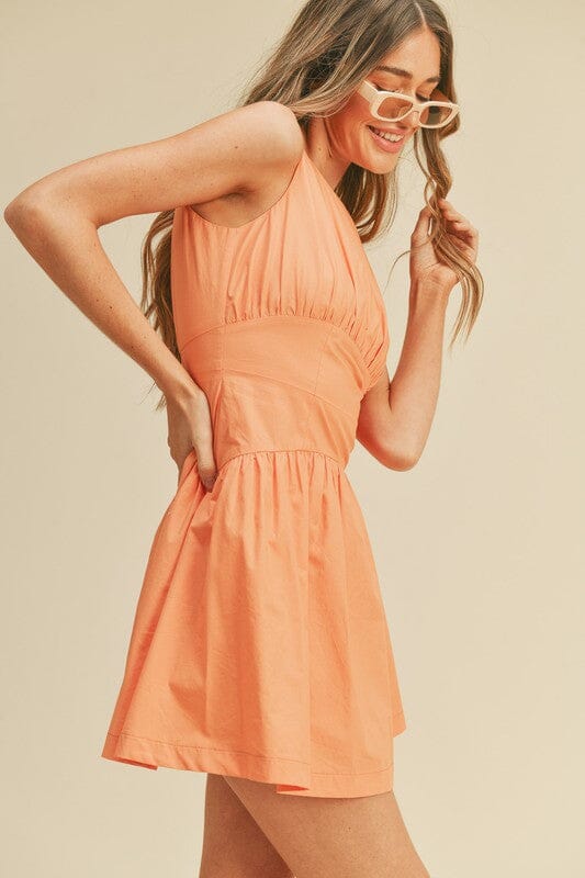 Corset Band Mini Dress - Papaya