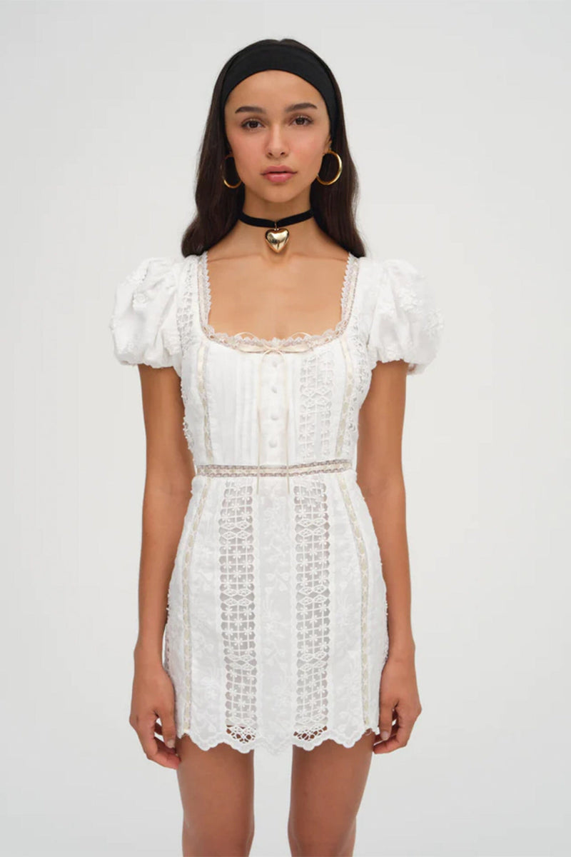FOR LOVE & LEMONS | Tracy Mini Dress - White Scarlet Clothing FOR LOVE & LEMONS | Tracy Mini Dress - White Scarlet Clothing
