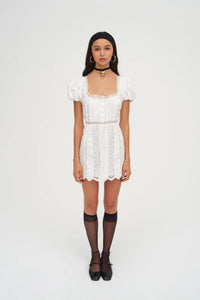 for love and lemons tracy mini dress for Love & Lemons Tracy Mini Dress In White