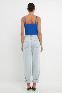 Classic Rib Knit Tank - Cobalt