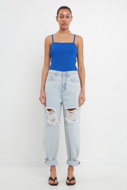 Classic Rib Knit Tank - Cobalt