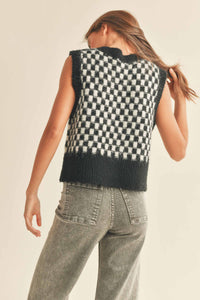 Chekerboard Vest - Black + White