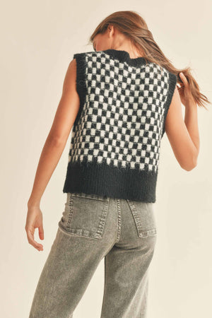Chekerboard Vest - Black + White