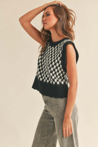 Chekerboard Vest - Black + White