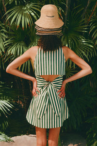 SIMON MILLER | Loch Sleeveless Mini Dress - Green / Ecru