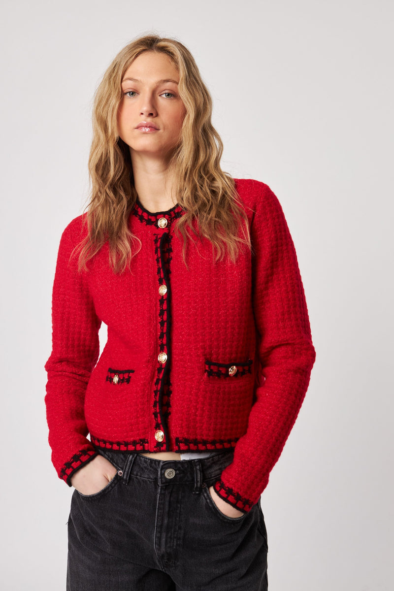 JOHN + JENN | Benedict Cardigan - Crimson