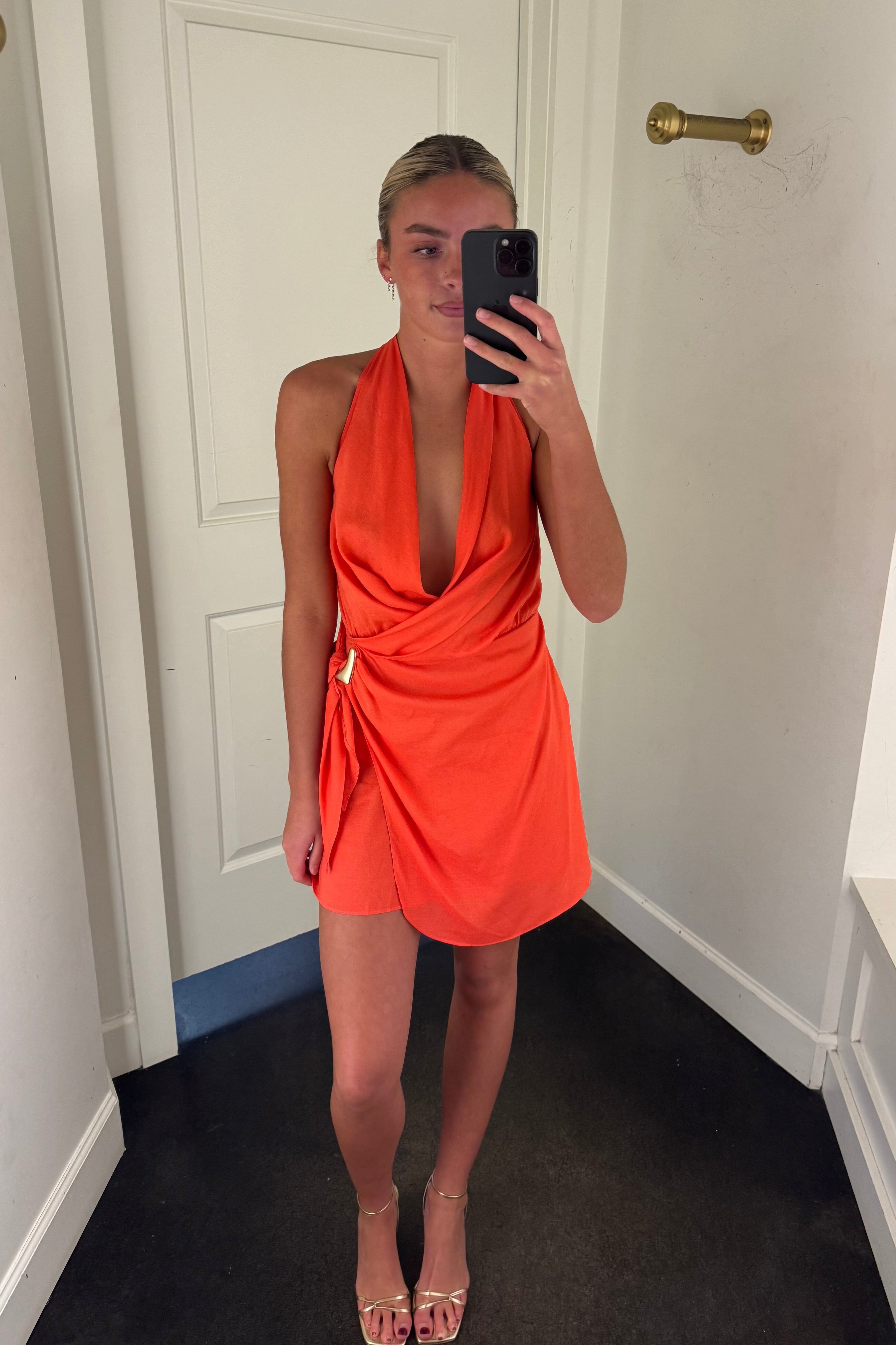 coral red dress NIA | Isla Dress