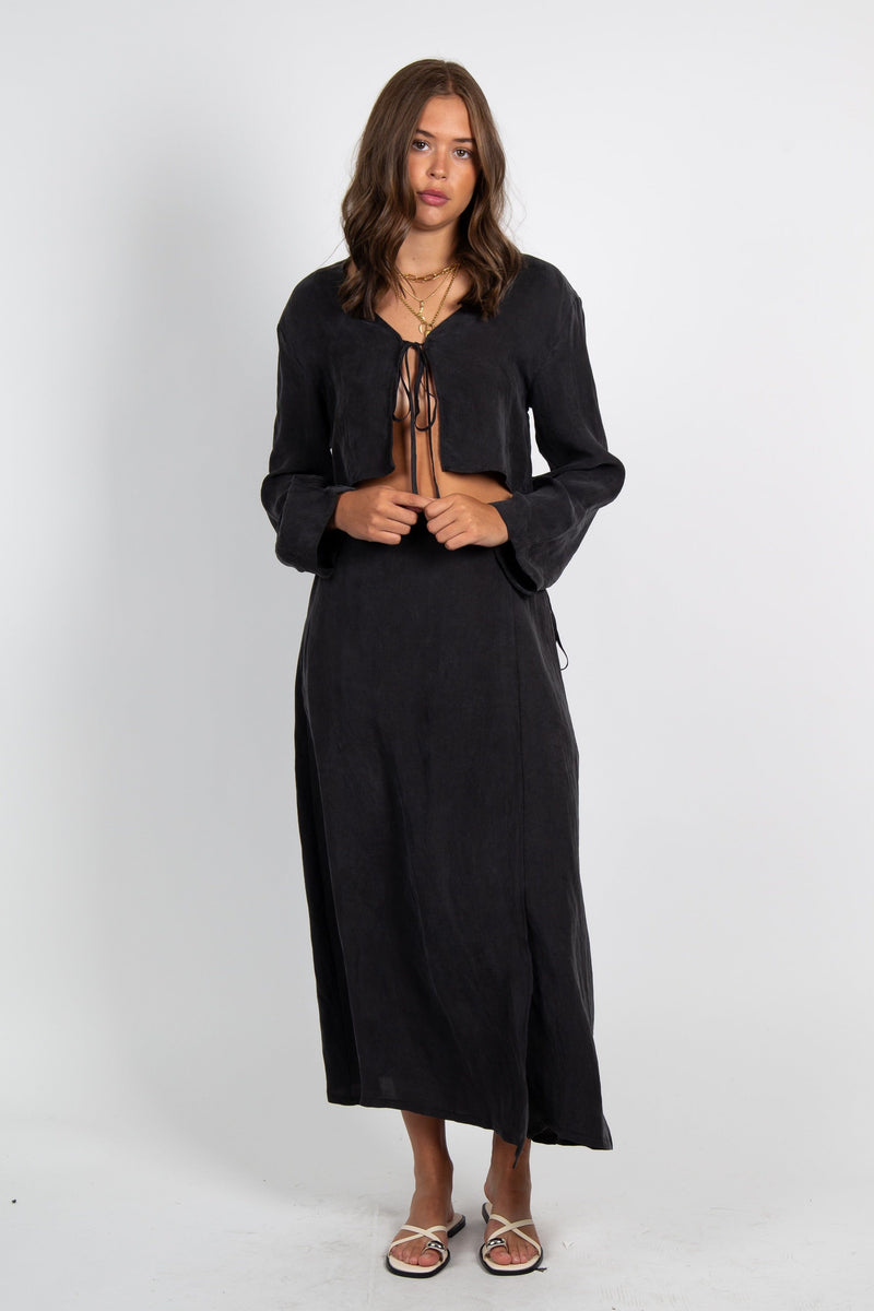 Slate Set Tie Top - Charcoal