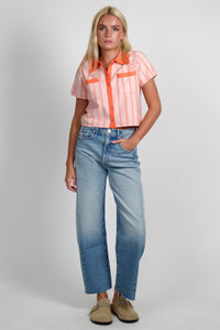 LINE & DOT | Rheba Stripe Sweater Top - Peach