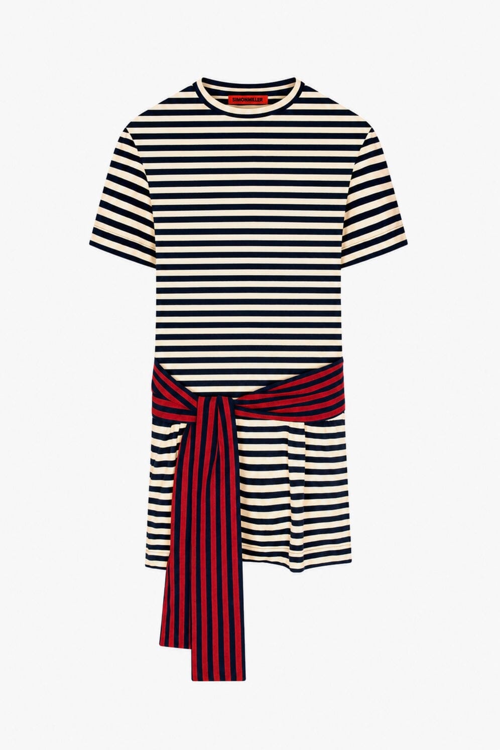 Lottie T-Shirt Dress In Navy Stripe Combo L / Navy Stripe Combo