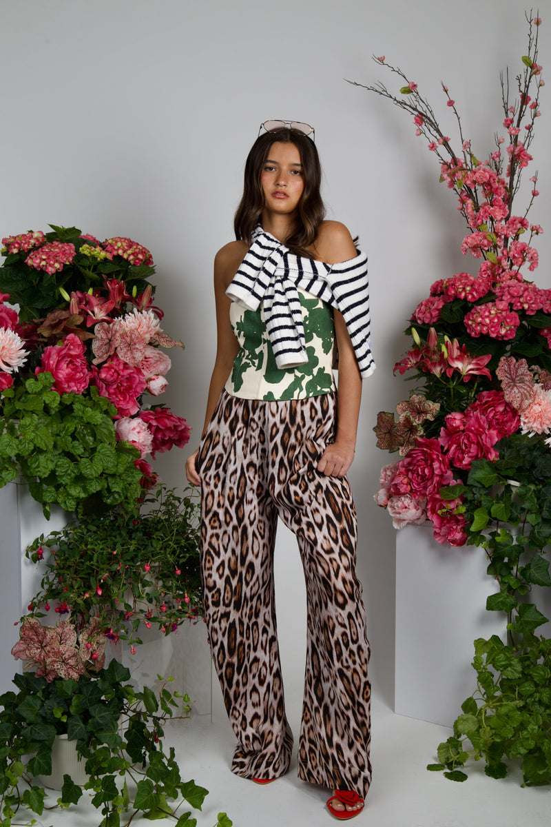 SMYTHE | Bow Leg Pant - Leopard Ikat