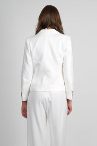 FRAME | The Linen Smart Blazer - White