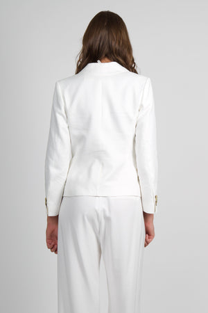 FRAME | The Linen Smart Blazer - White