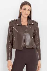 GENERATION LOVE | Cosita Vegan Leather Jacket - Mahogany