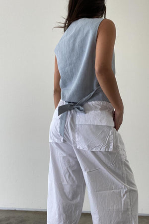 Linen Vest - Ice