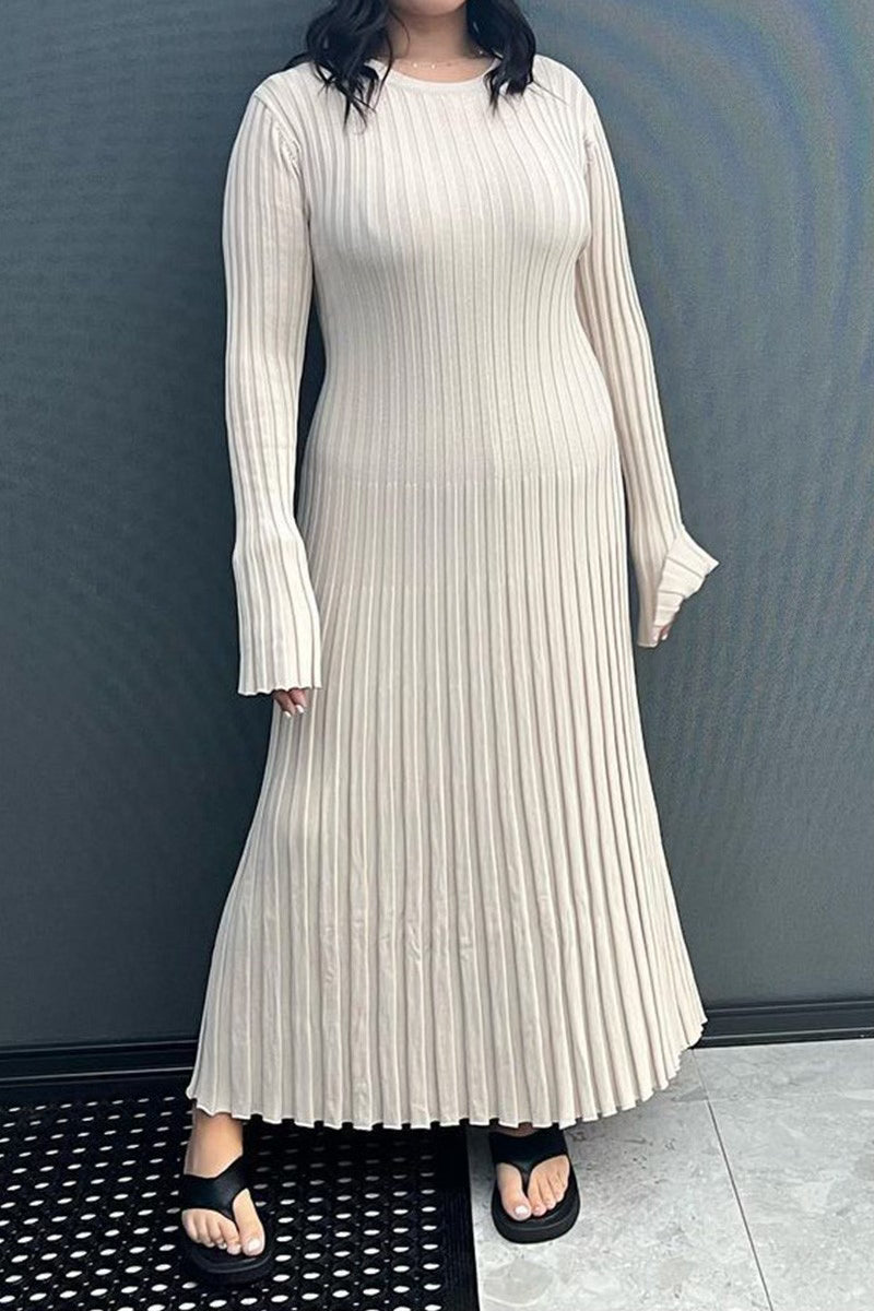 Pleats Please Maxi Dress - Beige