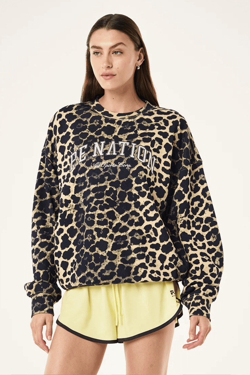 P.E NATION | Heritage Sweat - Leopard Print