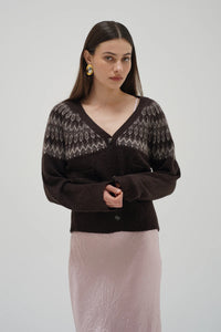 LNA | Stewart Fair Isle Cardigan - Brown